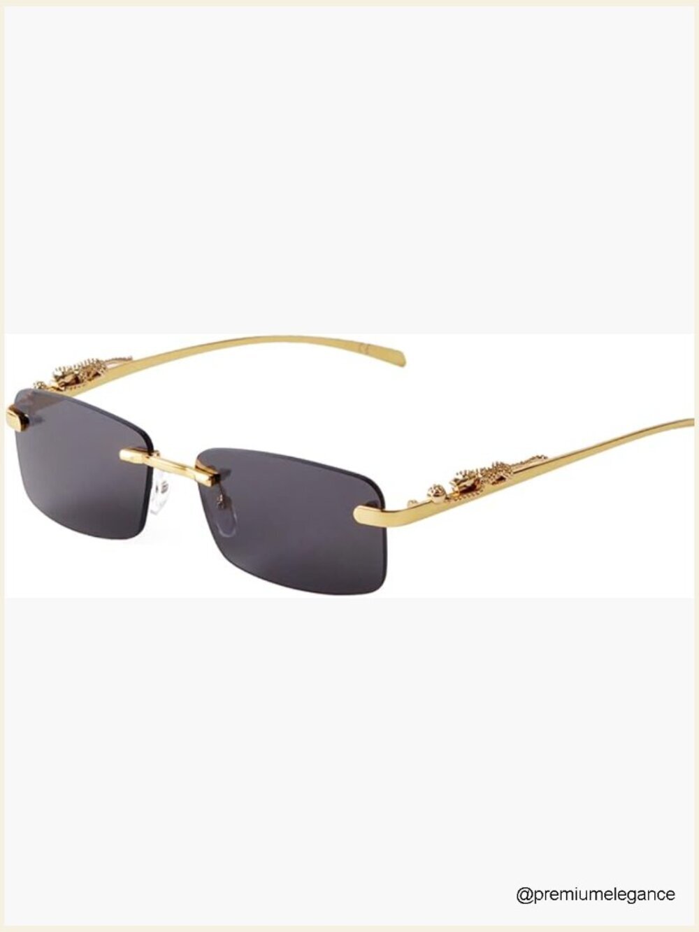 Retro Rimless Rectangle Sunglasses with UV Protection
